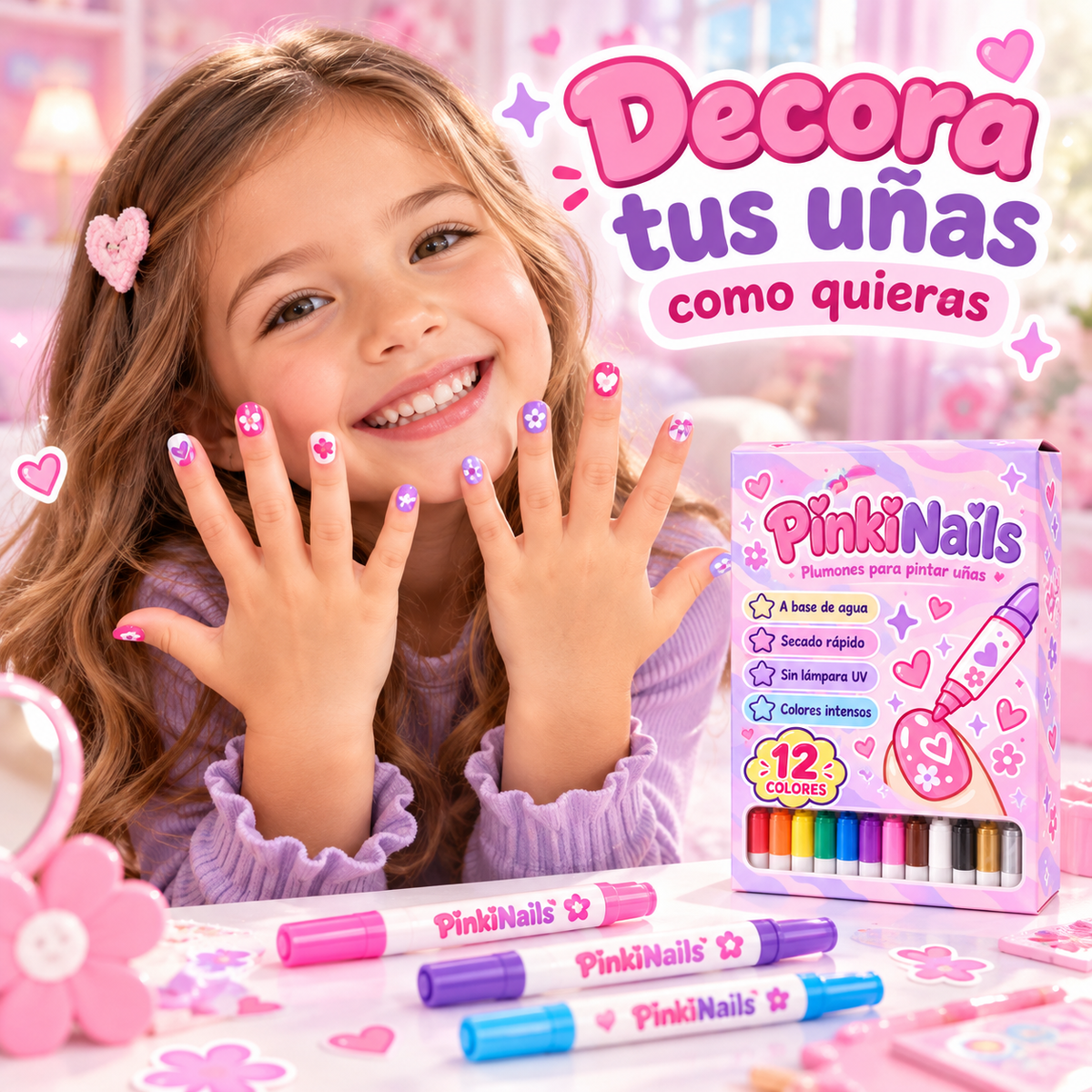 PinkiNails™ – Kit para Decorar Uñas