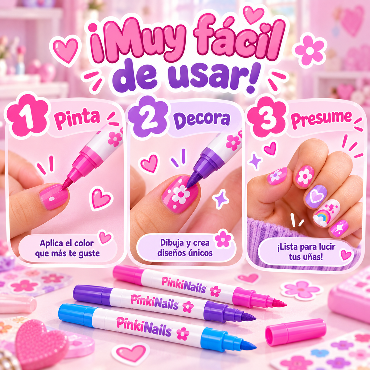 PinkiNails™ – Kit para Decorar Uñas